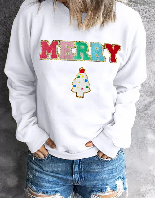 Load image into Gallery viewer, MERRY Round Neck Long Sleeve Sweatshirt
