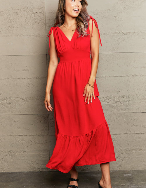Load image into Gallery viewer, Perfee Drawstring V-Neck Sleeveless Dress
