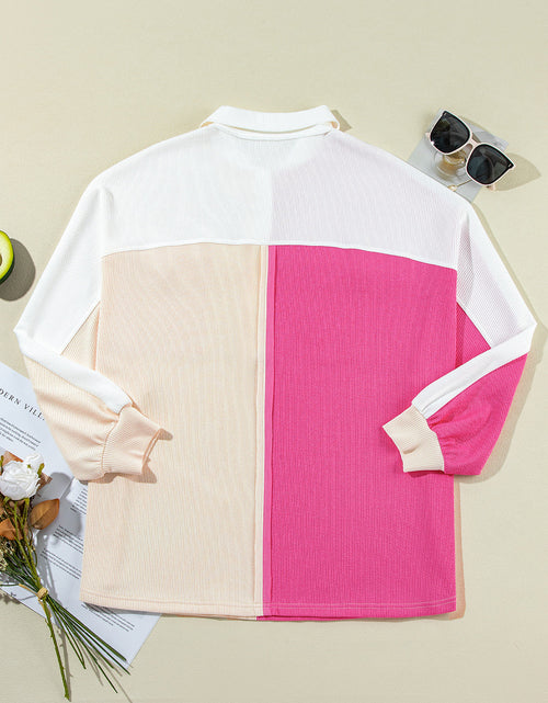 Load image into Gallery viewer, Pocketed Contrast Long Sleeve Sweatshirt
