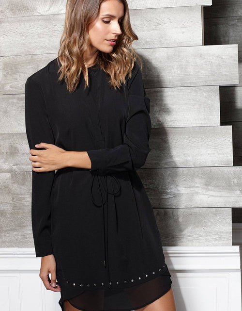 Load image into Gallery viewer, Women's Studded Tie Strap Dress In Black by Shop at Konus
