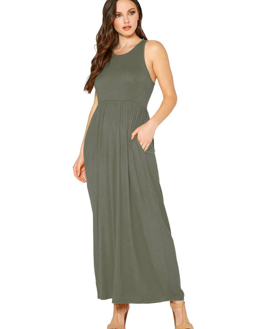 Load image into Gallery viewer, Womens Sleeveless Pleated Maxi Dress by Shop at Konus
