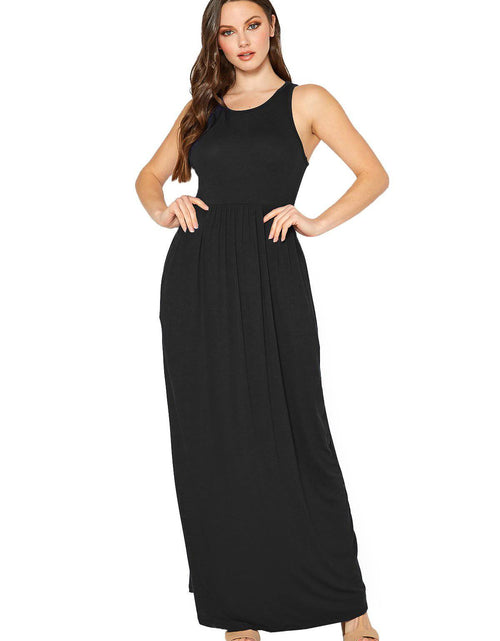 Load image into Gallery viewer, Womens Sleeveless Pleated Maxi Dress by Shop at Konus
