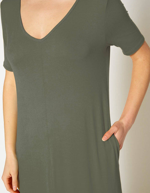 Load image into Gallery viewer, V-neck Short Sleeve Maxi Dress With Pockets by Shop at Konus
