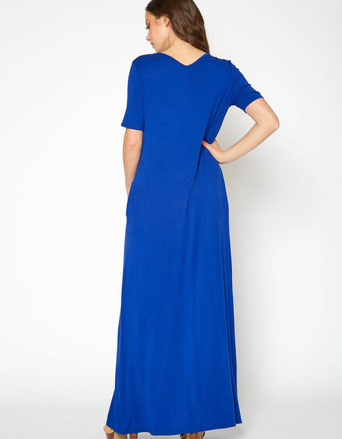 Load image into Gallery viewer, V-neck Short Sleeve Maxi Dress With Pockets by Shop at Konus
