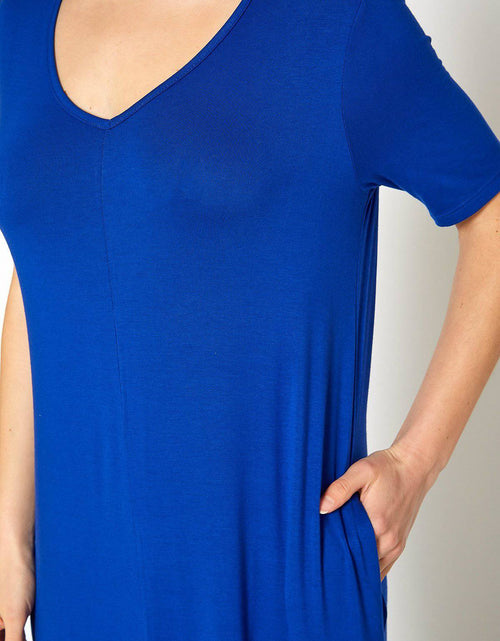 Load image into Gallery viewer, V-neck Short Sleeve Maxi Dress With Pockets by Shop at Konus
