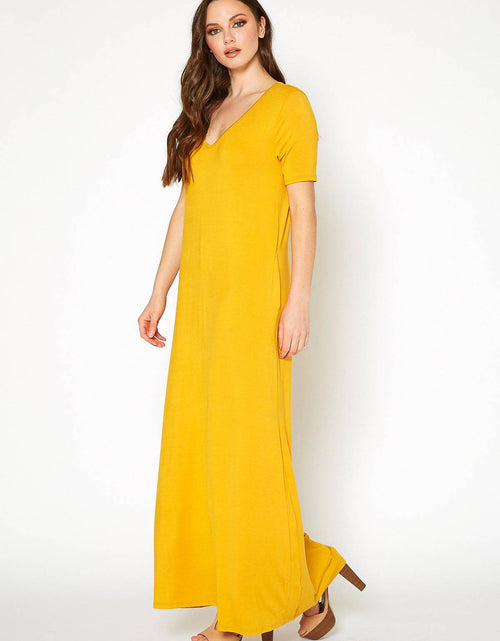 Load image into Gallery viewer, V-neck Short Sleeve Maxi Dress With Pockets by Shop at Konus
