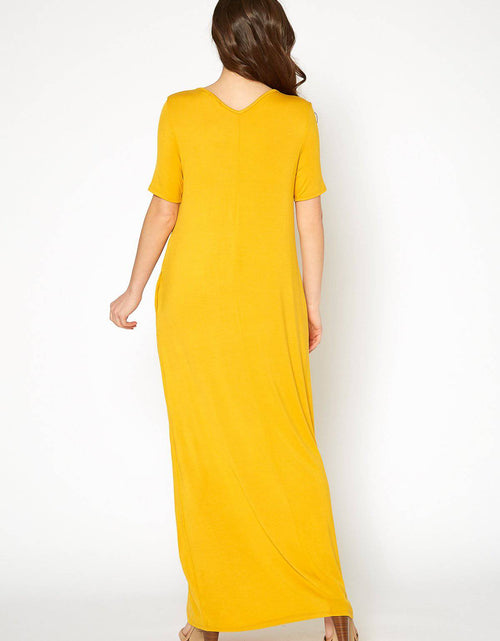 Load image into Gallery viewer, V-neck Short Sleeve Maxi Dress With Pockets by Shop at Konus
