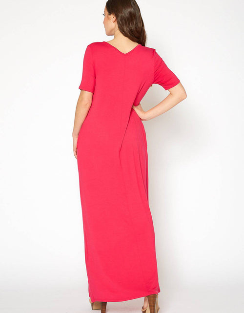 Load image into Gallery viewer, V-neck Short Sleeve Maxi Dress With Pockets by Shop at Konus
