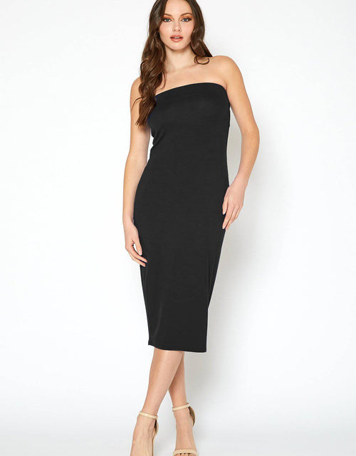 Load image into Gallery viewer, Women's Tube Top Bodycon Midi Dress by Shop at Konus
