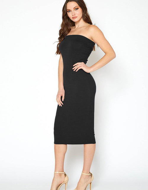 Load image into Gallery viewer, Women's Tube Top Bodycon Midi Dress by Shop at Konus
