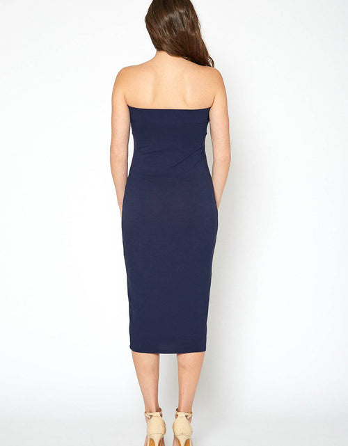 Load image into Gallery viewer, Women's Tube Top Bodycon Midi Dress by Shop at Konus
