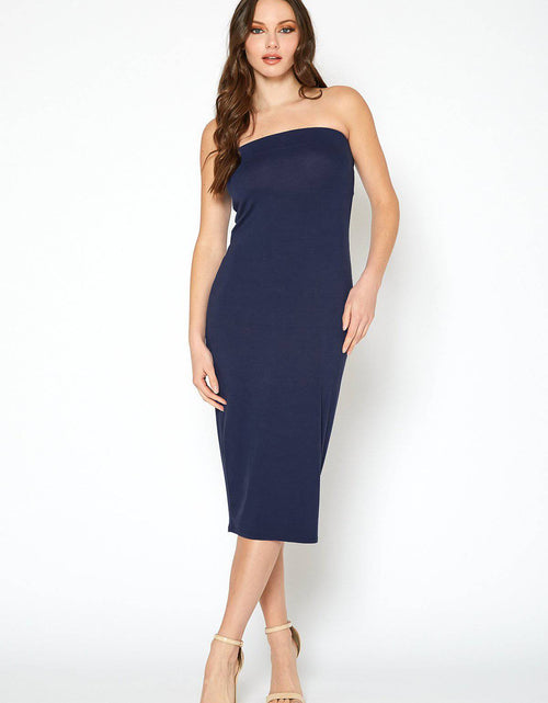 Load image into Gallery viewer, Women's Tube Top Bodycon Midi Dress by Shop at Konus
