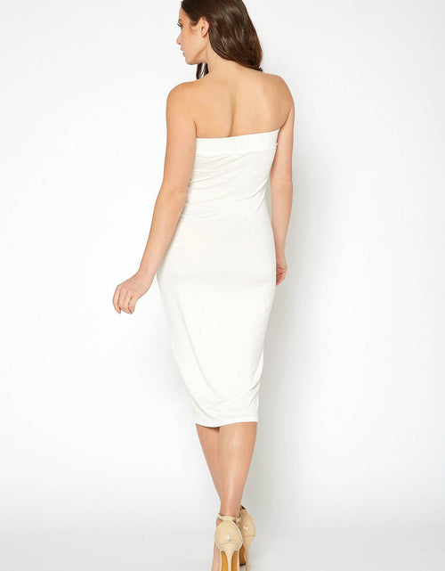Load image into Gallery viewer, Women's Tube Top Bodycon Midi Dress by Shop at Konus
