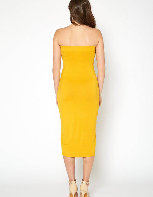 Load image into Gallery viewer, Women's Tube Top Bodycon Midi Dress by Shop at Konus
