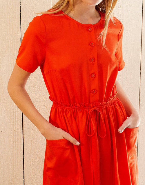 Load image into Gallery viewer, Women's Short Sleeve Utility Dress in Poppy by Shop at Konus
