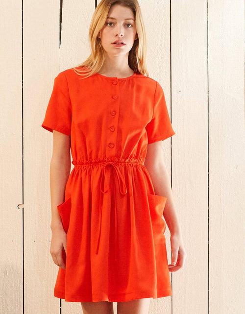 Load image into Gallery viewer, Women's Short Sleeve Utility Dress in Poppy by Shop at Konus
