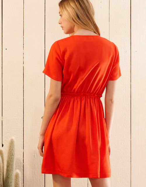 Load image into Gallery viewer, Women's Short Sleeve Utility Dress in Poppy by Shop at Konus
