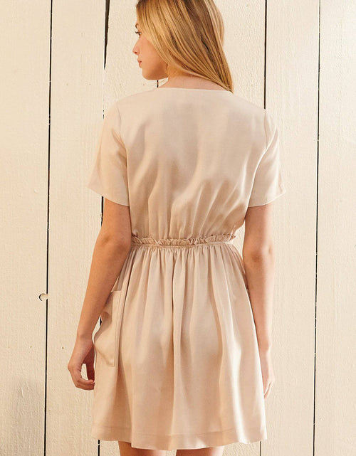 Load image into Gallery viewer, Women's Short Sleeve Utility Dress in Sand by Shop at Konus
