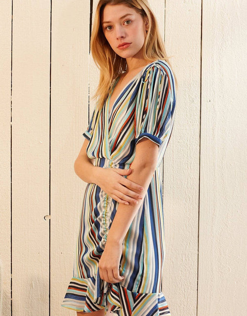 Load image into Gallery viewer, Multi-color Ruched Dress in Beach by Shop at Konus
