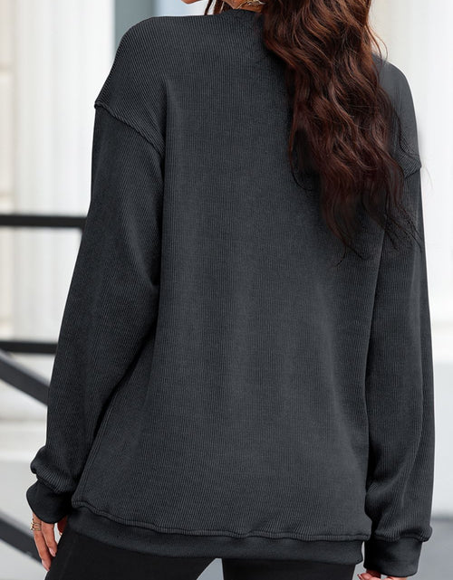 Load image into Gallery viewer, Glitter Ghost Round Neck Long Sleeve Sweatshirt

