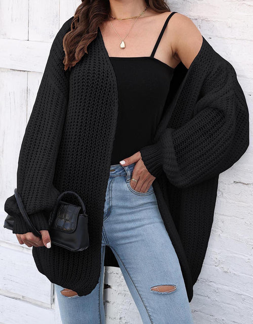 Load image into Gallery viewer, Open Front Dropped Shoulder Longline Cardigan
