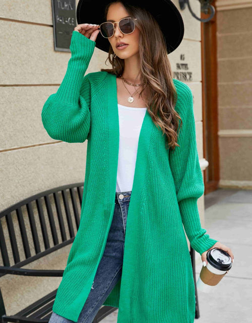 Load image into Gallery viewer, Open Front Lantern Sleeve Cardigan
