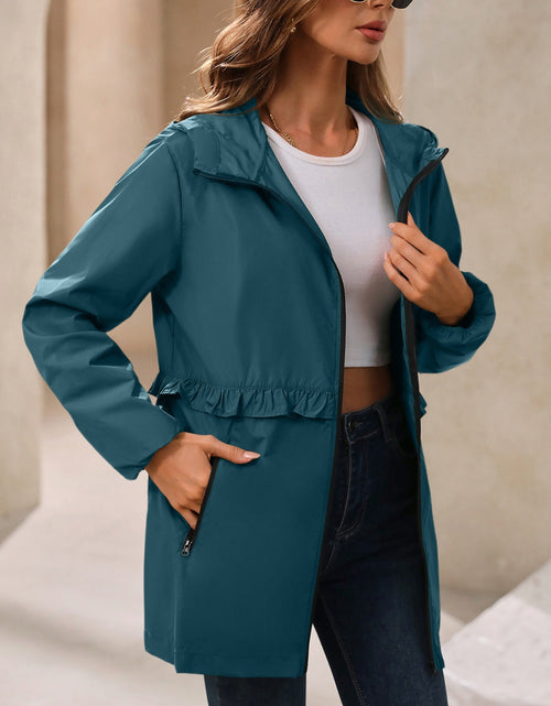 Load image into Gallery viewer, Ivy Lane Outdoor Waterproof Long Sleeve Hooded Windbreaker
