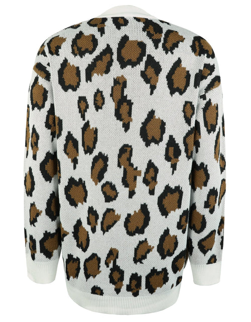 Load image into Gallery viewer, Leopard Open Front Dropped Shoulder Cardigan
