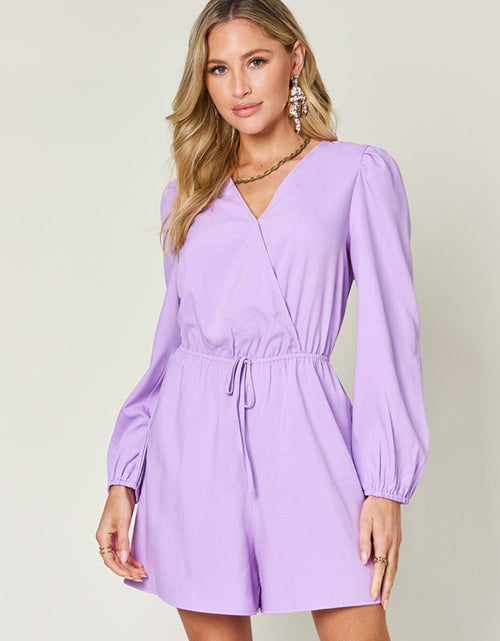 Load image into Gallery viewer, Double Take Full Size Drawstring Long Sleeve Romper
