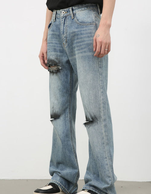 Load image into Gallery viewer, Men's Distressed Loose Fit Jeans
