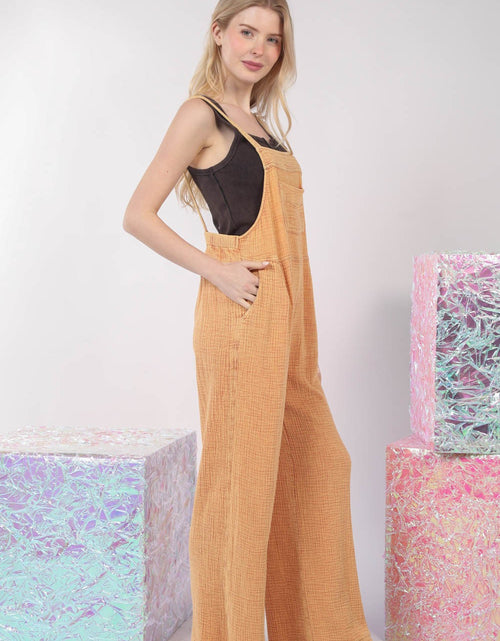Load image into Gallery viewer, VERY J Texture Washed Wide Leg Overalls
