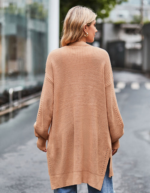 Load image into Gallery viewer, Open Front Dropped Shoulder Longline Cardigan

