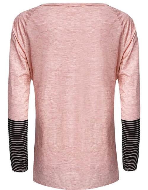 Load image into Gallery viewer, Full Size Striped Quarter Button Long Sleeve T-Shirt
