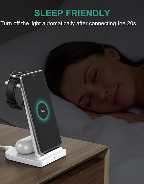 Load image into Gallery viewer, 3-in-1 Fast Wireless Charging Stand for Phones, Apple Watch &amp; AirPods by Infinite Basics
