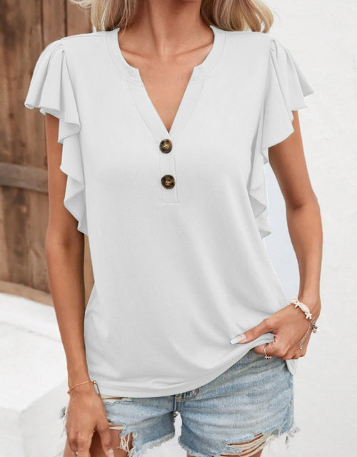Load image into Gallery viewer, Notched Cap Sleeve T-Shirt

