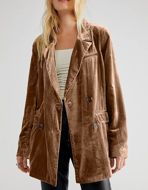 Load image into Gallery viewer, Lapel Collar Long Sleeve Blazer with Pockets
