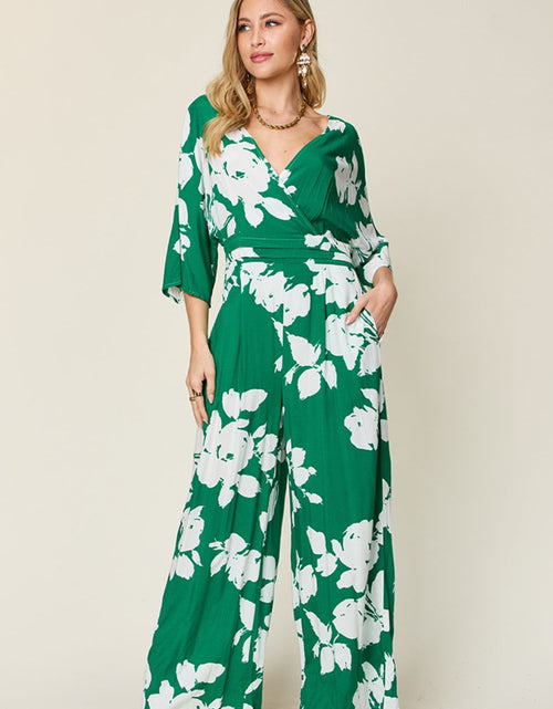 Load image into Gallery viewer, Double Take Full Size Printed Tie Back Wide Leg Jumpsuit
