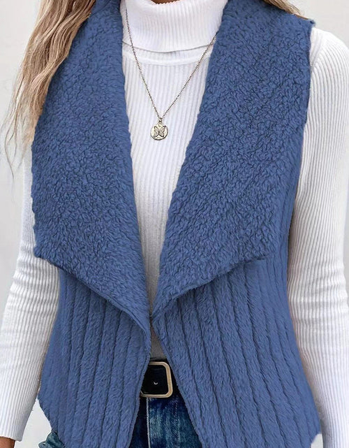 Load image into Gallery viewer, Open Front Fuzzy Vest Coat
