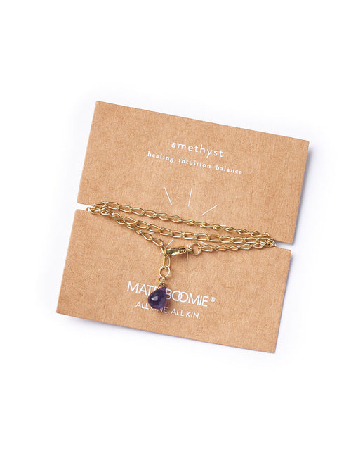 Load image into Gallery viewer, Indali Amethyst Gemstone Drop Necklace - Purple, Semi Precious by Matr Boomie
