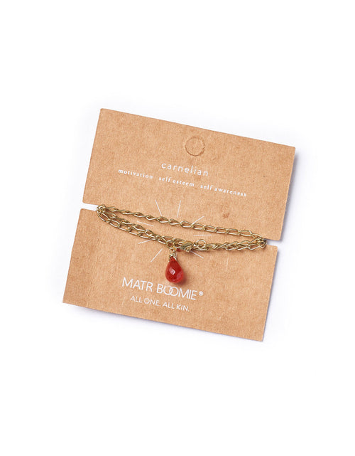 Load image into Gallery viewer, Indali Carnelian Gemstone Drop Necklace - Orange, Semi Precious by Matr Boomie
