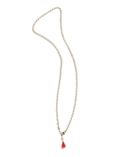Load image into Gallery viewer, Indali Carnelian Gemstone Drop Necklace - Orange, Semi Precious by Matr Boomie

