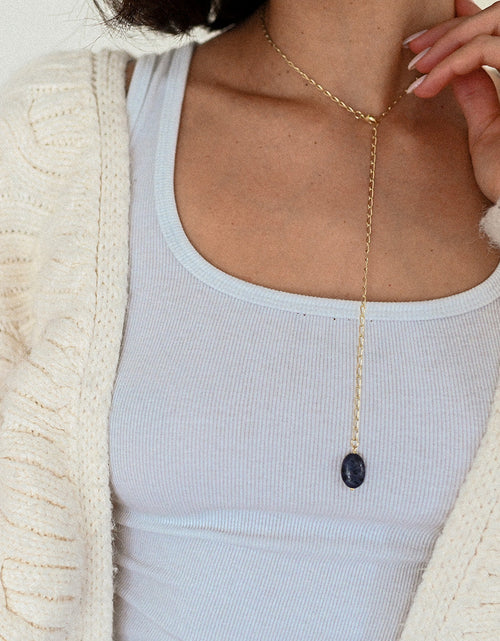 Load image into Gallery viewer, Indali Sodalite Gemstone Drop Necklace - Blue, Semi Precious by Matr Boomie
