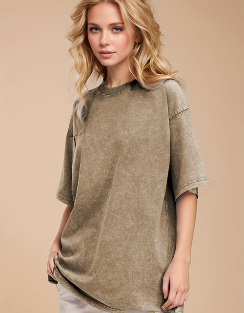 Load image into Gallery viewer, Basic Bae Round Neck Half Sleeve T-Shirt
