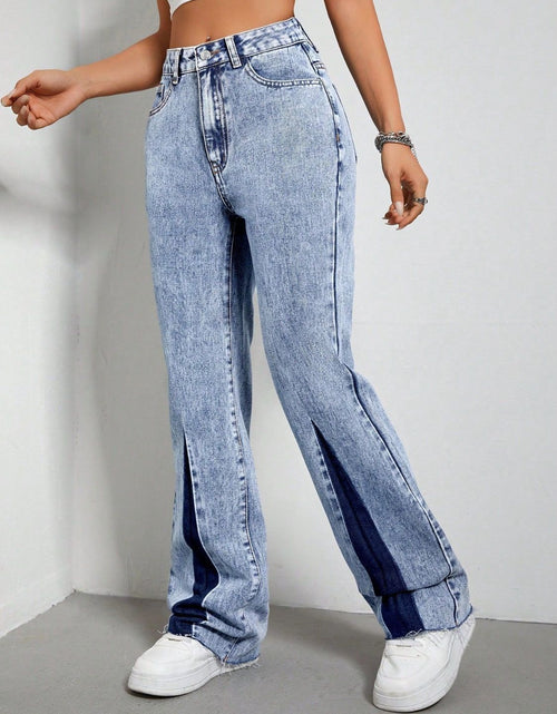 Load image into Gallery viewer, Contrast Bootcut Jeans with Pockets
