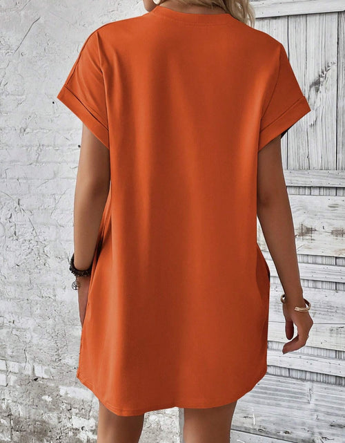 Load image into Gallery viewer, Round Neck Short Sleeve Mini Dress
