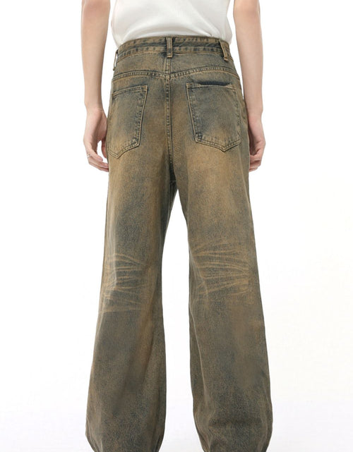 Load image into Gallery viewer, Washed Cat Whisker Straight Leg Jeans
