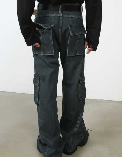 Load image into Gallery viewer, Men's Baggy Jeans with Cargo Pockets
