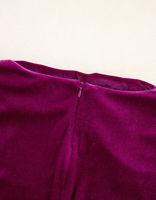 Load image into Gallery viewer, Ruched Mock Neck Long Sleeve Dress
