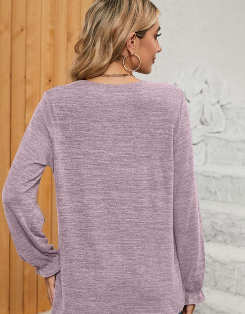 Load image into Gallery viewer, Ruched Round Neck Flounce Sleeve T-Shirt
