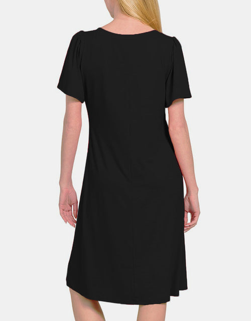 Load image into Gallery viewer, Zenana V-Neck Short Sleeve Dress
